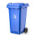 马尾巴 加厚物业小区公用室外环保分类塑料带盖环卫户外大垃圾桶大号商用蓝色带轮240L