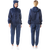 WK 无尘服防静电服分体连帽工作服洁净服防尘服喷漆养殖场 藏青 S