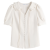 范思蓝恩夏新款衬衫女设计感小众法式V领雪纺衬衣 米杏色 M