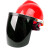历修定制电焊防护罩工面罩专用烧烤脸打磨氩弧头戴式安全帽面具 透明屏+升级铝支架