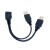 一拖二延长充电打印机 双USB数据 硬盘 一公拖二母打印数据线一母 延长线(公对母)5米透蓝色 其他