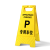 A字牌折叠塑料加厚人字牌告示牌警示牌黄色禁止停车泊车小心地滑 专用车位