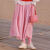 庄莲姿马面裙套日常2023早春茶系穿搭一整套微胖梨形身材韩剧马甲衬衫 单件粉色半身裙 S