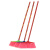 卫洋WYS-481木柄塑料小扫把环卫学校学校商用笤帚木杆扫帚硬毛塑料彩头小扫把1个装