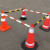 贝傅特 路锥连接杆伸缩杆 PVC警示杆 警示杆2米 红白路锥伸缩连接杆