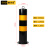 格圣奇钢管警示柱黑黄反光柱路口金属柱带顶环C5515固定款高50cm