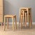 百圣牛椅子木头木制椅子歺椅客厅实木凳子可叠放家用方凳板凳餐桌椅子收 方凳【原木色】