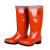 3531高筒雨鞋609带反光环卫靴清洁工高帮雨靴劳保防水工作鞋 橙色 36