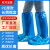 一次性长筒鞋套PE防水防泥养殖场加厚防护长筒靴套雨天户外漂流骑 一次性蓝色长筒靴套[2只]体验 均码