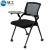 链工 办公椅子带靠背可折叠会议椅软靠背软坐垫座椅 黑色带椅轮写字板520*600*850mm