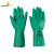 代尔塔 DELTAPLUS 201801 经济型丁腈手套 防化耐磨带纹 厨房清洁 绿色 9码