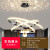 欧普灯普客厅吊灯灯饰轻奢北欧吊灯具新中式星空卧室餐厅吊灯 铝材黑色2圈3球(60+80CM)+三色