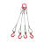 钢丝绳吊索具压制钢丝绳组合吊具起重吊钩索具二肢三肢四肢 浅灰色 2吨0.5米2腿钢管