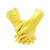 胜丽 手套劳保橡胶 PVC防油 耐磨 防水 防滑 耐弱酸碱 防护工业V-FLEX浸塑胶皮 黄色 均码 10副装