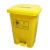 医疗垃圾桶黄色脚踏式诊所利器盒摇盖塑料废物桶医院用周转箱大号 柠檬黄 50L翻盖/黄/带4个