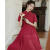 顾卓丽订婚衣服女小个子夏季复古穿搭汉元素连衣裙礼服中式旗袍 红色 S