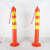 道路口警示柱反光弹力柱橡塑隔离桩塑料立柱交通安全橡胶防撞立柱 塑料警示柱70cm高(白膜)