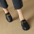 卡萨罗澳（KSSALOAO）品牌乐福鞋女2024新款时尚法式复古方头单鞋中跟粗跟小皮鞋 米白色 36