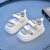 迪士尼小孩子穿的2024夏季新款儿童凉鞋软底小童鞋魔术贴防滑男女童网布 白色 23码内长14.5厘米