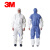 3M 4535防护服 防尘喷漆工业清洁维护白色透气带帽连体防护服 1件 4535 白色 M