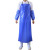 久臻 YZW03 蓝色PVC防水围裙加厚加长耐油耐酸碱水产食品工作服围兜罩衣 蓝色PVC围裙