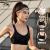 李宁运动胸衣女士健身系列运动内衣女装夏季瑜伽弹力针织运动内衣 黑色印花 S