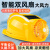 LISM空调风扇安全帽太阳能双供电极速降温工地风扇帽蓝牙USB充电带灯 4风扇标准版-黄色