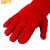 贝傅特 电焊手套防火花耐高温隔热黄色反磨皮加长双层电焊手套 红色