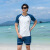 希赫丹塔（HIHEDTN）品牌2024夏季新款大码泳衣男士分体套装速干五分裤泡温泉游泳装备 蓝色 8XL