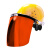 透明防护面罩安全帽面屏电焊打磨防冲击耐高温防飞溅安全防尘面具 黄色安全帽+茶色PC面屏2mm加厚（电焊）
