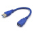 USB3.0延长线数据线接线无损稳定短线包头 A公对A母短线AM TO AF 黑色0.2米