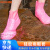 德岐 硅胶雨鞋套 防滑加厚 男女成人雨具户外耐磨防水 红色 L(37-39码) 