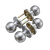 美拉五金三杆式球形锁塑钢门卫生间浴室门锁三杆锁球型铝合金定制 门厚3-5cm（银色）带钥匙 