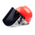 聚远 JUYUAN  电焊面罩 防护面屏防冲击防油飞溅 红安全帽+支架+黑色包边屏  2套起售