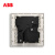 ABB开关面板插座，墙壁USB五孔双控插座，轩致系列朝霞金 插座