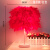 欧式时尚网红羽毛台灯结婚庆装饰暖光白色卧室床头创意客厅小灯饰 直杆款（白色杆）红色-LED 按钮开关
