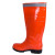瑞可特 RZF14 反光高筒雨鞋 劳保工作鞋清洁工高帮雨靴环卫靴水鞋 橙色高帮 39码 