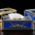 玖纹豹欧式现代纸巾盒酒店实用创意塑料抽纸盒KTV酒吧专用家用客厅轻奢 银+蓝色纸巾盒