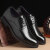 Baldauren黑色皮鞋男士系带软底商务正装青年圆头休闲鞋英伦韩版内增高男鞋 黑色 38