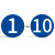 冠峰  蓝底白字（1-20） 数字号码牌编号亚克力贴磁性号牌自粘磁力机器标牌圆牌序号牌GNG-521