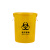 加厚废物垃圾桶黄色诊所用损伤性圆形大号分类中号超大号 *60K圆形废弃口罩专用桶（有盖