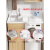 心海伽蓝（SHKL）定制阳台洗衣柜组合实木洗衣机柜高低盆台盆池槽 原木色-90cm左盆