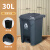 大垃圾桶大号商用大容量厨房脚踏脚踩式户外环卫桶带盖分类箱 30L脚踏桶带内桶-灰桶灰盖