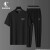 乔丹运动套装男2024夏季短袖t恤长裤跑步休闲运动服 XHS33211356R黑色 S
