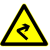 定制适用订制交通标志牌70三角慢字警示牌限速标牌道路反光标识牌铝板 左急转弯
