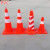 70橡胶路锥pvc反光锥塑料2米连接杆交通防撞警示柱雪糕筒银行立柱 红色5PVC70CM方锥
