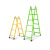 人字梯铝合金多功能折叠伸缩梯子室内双面升降楼梯登高工程梯 【方管加厚加强款】绿色1.5-3米