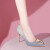 奢迪卡（SHEDIKA）奢侈女鞋品牌高跟鞋女夏季新款渐变亮片水晶婚鞋细跟浅口单鞋 粉色6cm 33 精美礼盒