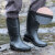 东部工品 防水鞋男士工地胶靴成人雨鞋男中筒高筒劳保雨靴 JR-214 黑色中筒42