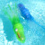 南旗洗澡玩具儿童沐浴小孩戏水会游泳的章鱼男孩女孩宝宝玩水同款 会游动的章鱼[透明蓝+透明绿]